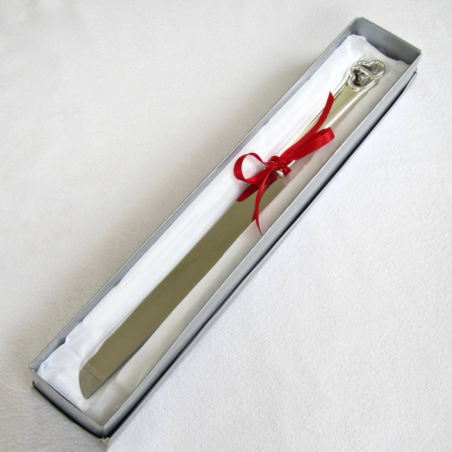 silver plated wedding  cake  knife  by chapel cards  