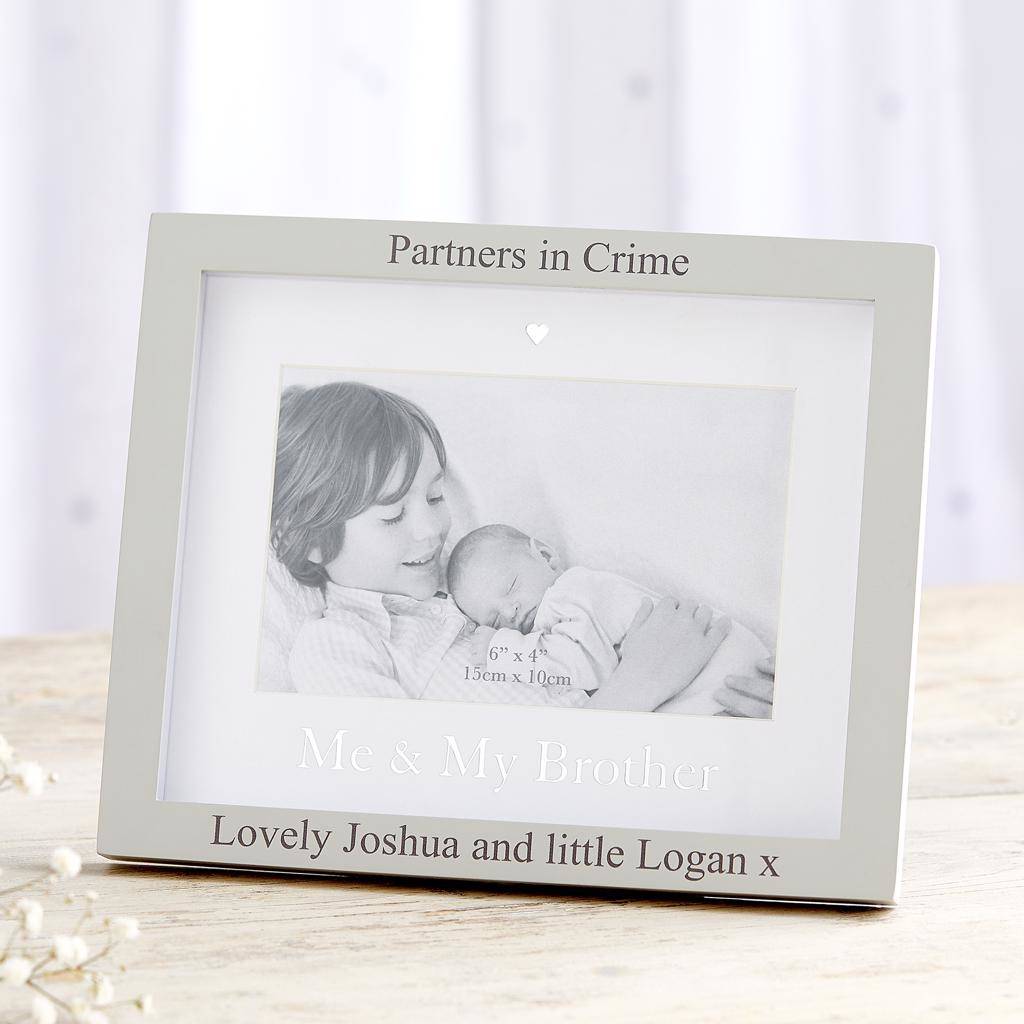 personalised 'me and my brother' photo frame by my 1st years