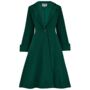 Elizabeth Coat In Green Vintage 1940s Style, thumbnail 1 of 3