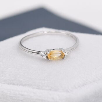 Natural Yellow Citrine Ring In Sterling Silver, 2 of 9
