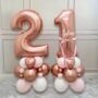 Diy Luxe Rose Gold Birthday Balloon Stack No Helium, thumbnail 1 of 3