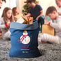 Personalised Denim Christmas Sack With Snowman, thumbnail 1 of 5