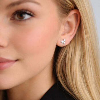 Sterling Silver Galaxy Star Stud Earrings – 8mm, 3 of 7