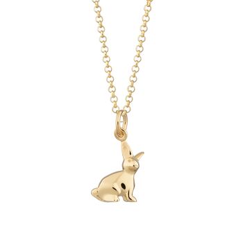 Bunny Charm Necklace, Sterling Silver Or Gold Plated, 10 of 11