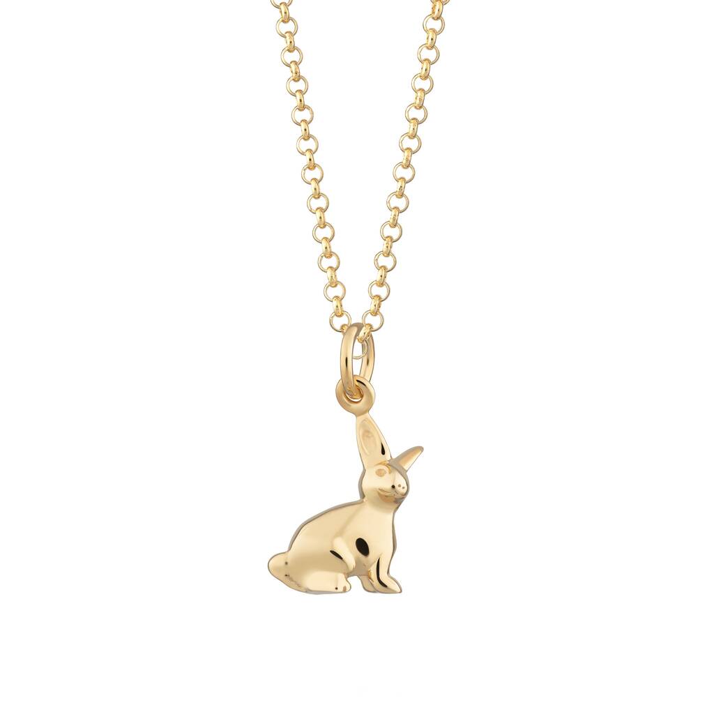 Bunny Charm Necklace, Sterling Silver Or Gold Plated By Lily Charmed