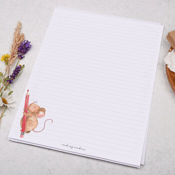 A4 Letter Writing Paper With Mouse And Pencil, 2 of 4
