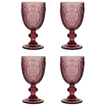 Set Of Four Amethyst Baroque Wine Goblets, 2 of 8