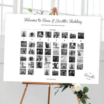 Black And White Photo 'Find Your Face' Table Plan, 2 of 3