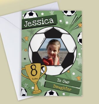 Personalised Photo Football Birthday Card, 5 of 6