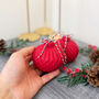 Red Christmas Candle With Christmas Tree Bauble Design, thumbnail 7 of 11