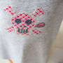 Glow In The Dark Skull Cross Stitch Kit For Clothing, thumbnail 2 of 9