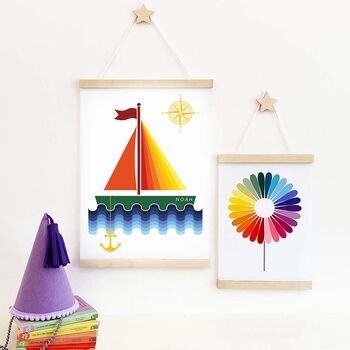 Sailboat Children's Print Personalised Option, 4 of 6