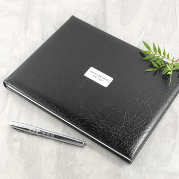 Personalised Black Leather Memoriam Book, 3 of 12