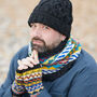 Fair Trade Fair Isle Neckwarmer Lined Repurposed Wool, thumbnail 2 of 7