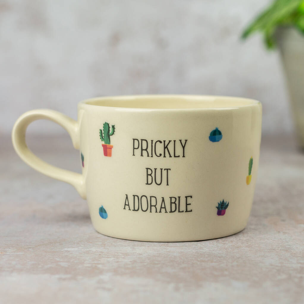 Prickly But Adorable Handmade Earthenware Cactus Cup, 1 of 3