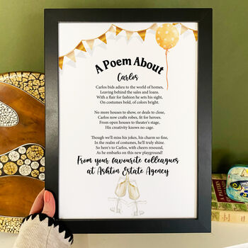 Personalised Poem Print For New Job, 3 of 5