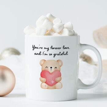 Forever Love Teddy Bear Mug Valentine Gift, 4 of 8