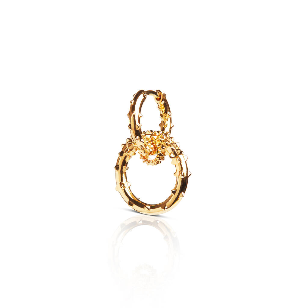 Small Double Hoop Earrings – Gold Plated By Kasun London ...