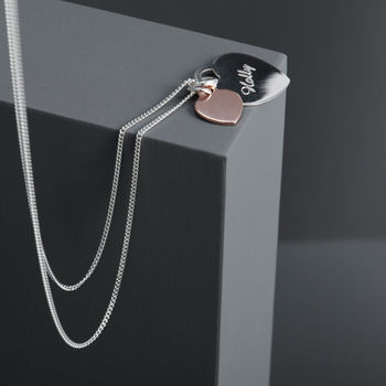 Personalised Sterling Silver Duo Heart Necklace, 3 of 10