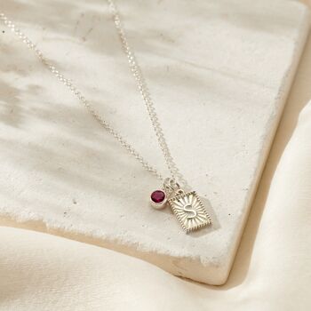 Sunbeam Initial And Birthstone Charm Necklace, 4 of 7