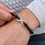 Men's Personalised Leather Infinity Bracelet, thumbnail 1 of 5