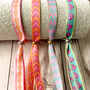 Set Of Four Festival Ribbon Bracelets,Hearts / Chevrons, thumbnail 4 of 5