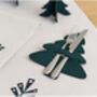 Scandi Christmas Tree Cutlery Holder Set Of Four, thumbnail 4 of 5