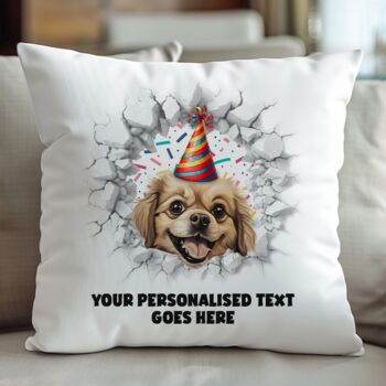 Personalised Tibetan Spaniel Birthday Break Through, 5 of 8