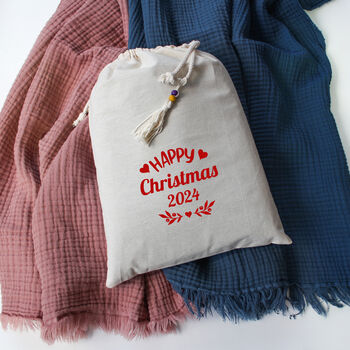 Soft Cotton Muslin Throw, Christmas Gift Personalised, 2 of 12