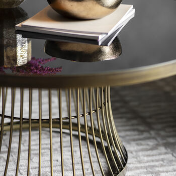 Round Coffee Table With Smoked Glass Top – Bronze, 2 of 2