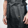 Personalised Black Double Pocket Leather Apron, thumbnail 6 of 7
