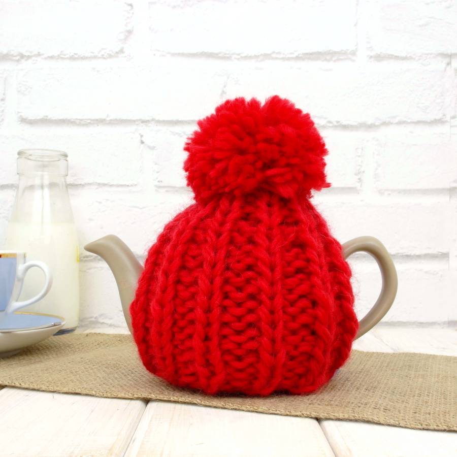 two cup hand knit tea cosy by chi chi moi