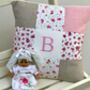 Ditsy Pink Patchwork Name Cushion, thumbnail 1 of 4