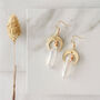 Raw Crystal Moon Earrings, thumbnail 1 of 4