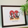 Personalised Couples Framed Retro Animal Print, thumbnail 3 of 4
