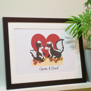 Personalised Couples Framed Retro Animal Print, 3 of 4