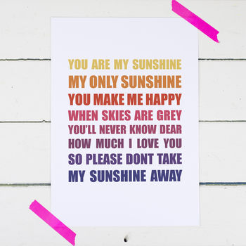 You Are My Sunshine Personalised Print, 3 of 7