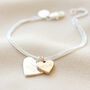 Personalised Double Wide Heart Charm Bracelet, thumbnail 3 of 7