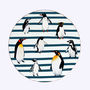 Penguin Waddle Placemat With Dark Blue Stripe, thumbnail 2 of 5