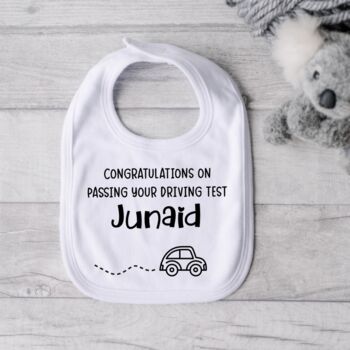 Congratulations On Passing Your Driving Test Baby Bib, 3 of 5