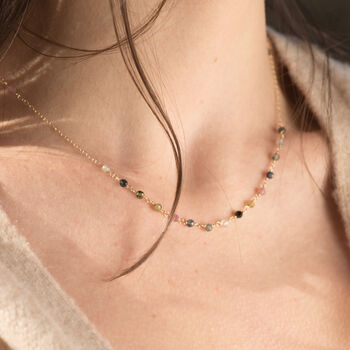 Dainty Tourmaline Chain Necklace, 2 of 12