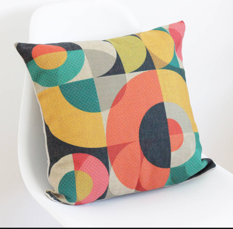 Geometric Circles Cushion Cover By QuirkyBee