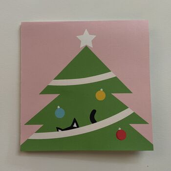 Handmade Surprise Cat In The Christmas Tree Pop Up Card, 2 of 2