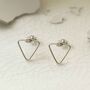 Sterling Silver Triangle Studs, thumbnail 5 of 7