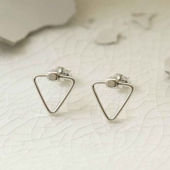 Sterling Silver Triangle Studs, 5 of 7