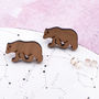 Wooden Bear Earrings, thumbnail 2 of 4