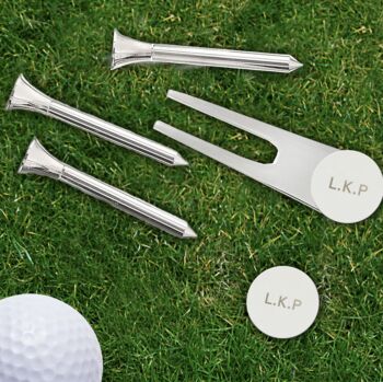Personalised Silver Plated Golf Tee Gift Set, 3 of 4