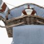 Deluxe Wicker Blue Gingham Lining Four Person Picnic Basket, thumbnail 3 of 3