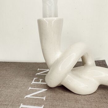 Cream Knot Candle Holder, 4 of 6