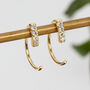 Gold Plated Or Silver Crystal Bar Pull Through Earrings, thumbnail 2 of 4